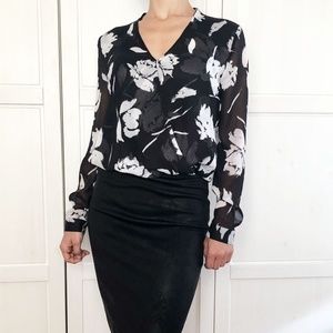 Banana Republic Surplice Floral Blouse, XS